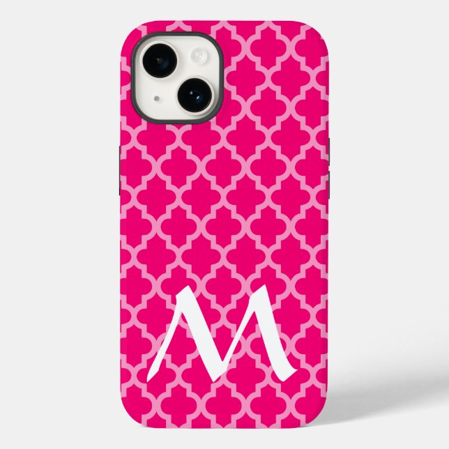 Pink Moroccan Moods Quatrefoil Case-Mate iPhone Case (Back)