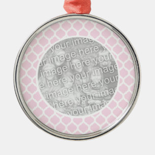 Pink Moroccan Pattern Photo Ornament