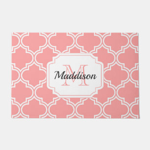 Pink Moroccan Quatrefoil Doormat