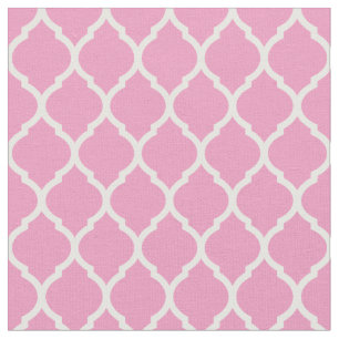 Pink Moroccan Quatrefoil Fabric