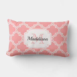 Pink Moroccan Quatrefoil Lumbar Cushion