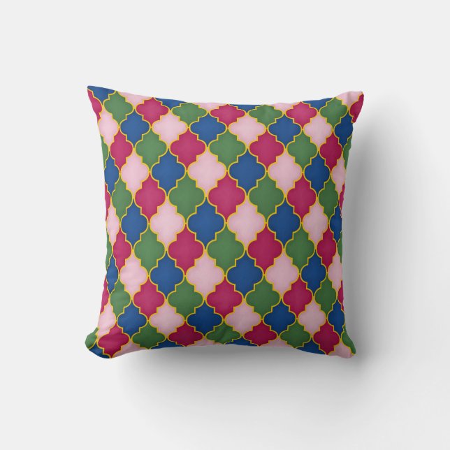 Pink Moroccan Tile Cushion (Front)