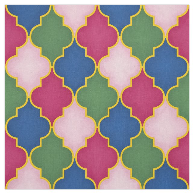 Pink Moroccan Tile (large scale) Fabric (Swatch)