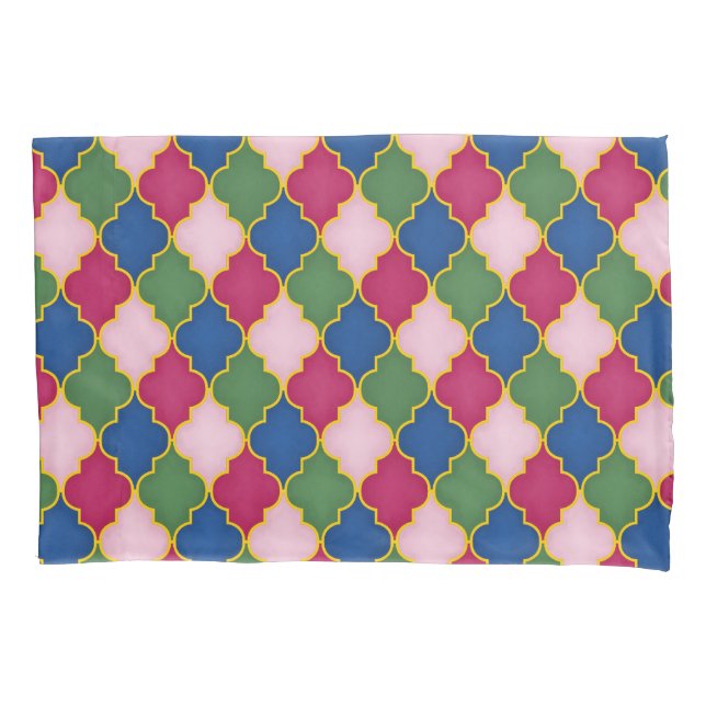 Pink Moroccan Tile Pillowcase (Front)