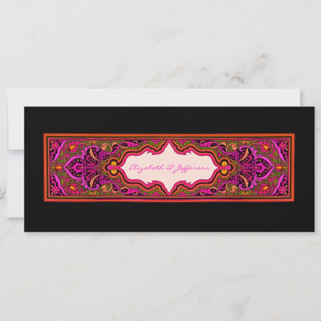 Pink Moroccan Wedding Invitation (Front)