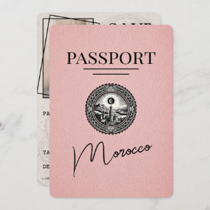 Pink Morocco Passport Save The Date