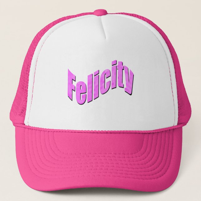 Pink Mosaic Felicity Name, Truckers Hat (Front)
