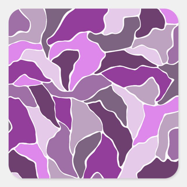 Pink Mosaic Matisse Scrappy Shape Pattern Square Sticker (Front)