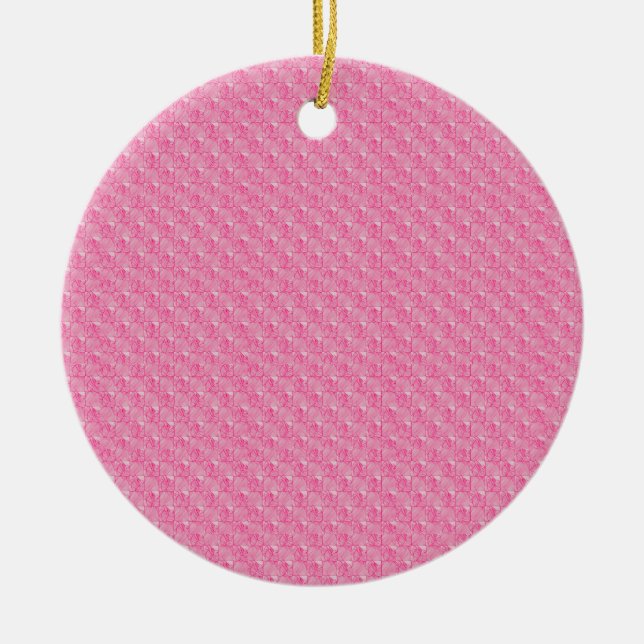 Pink Mosaic Pattern Baby  Ceramic Ornament (Front)