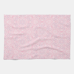 Pink Mosaic Pattern Tea Towel