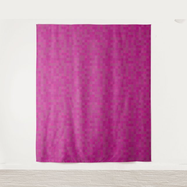 Pink mosaic pixels personalised monogram  tapestry (Front)