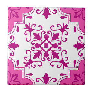 Pink Mosaic Portuguese Mediterranean Ceramic Tile