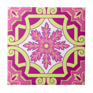 Pink Mosaic Portuguese Mediterranean Ceramic Tile