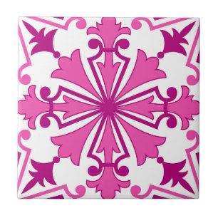 Pink Mosaic Portuguese Mediterranean Ceramic Tile