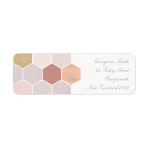 Pink Mosaic Return Address Label