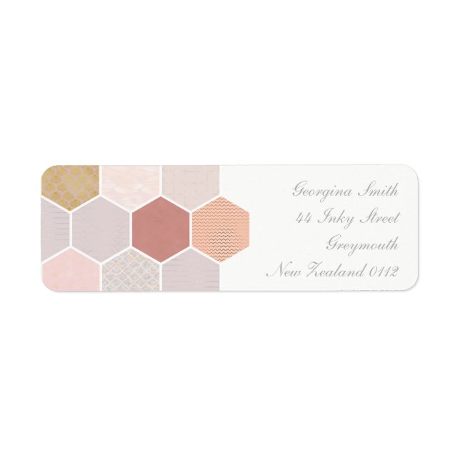 Pink Mosaic Return Address Label (Front)