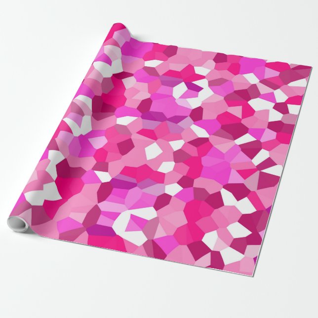 Pink Mosaics Wrapping Paper (Unrolled)