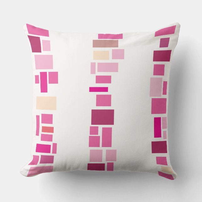 Pink MOSIAC TILES DESIGN Retro Throw Pillow (Front)