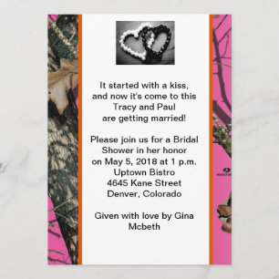 Pink Mossy Oak Bridal Shower Invitation