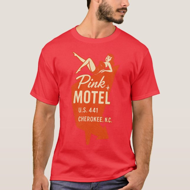 Pink Motel Fairy - Cherokee, NC Retro 50s & 60s Ro T-Shirt (Front)