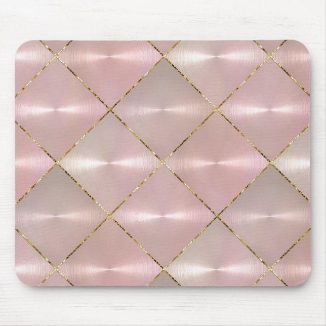 Pink Mother of Pearl with Gold Mouse Pad (Front)