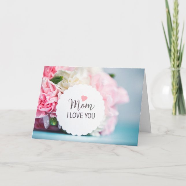 Pink Motherhood Flower Happy Mothers Day Flowers Card (Front)