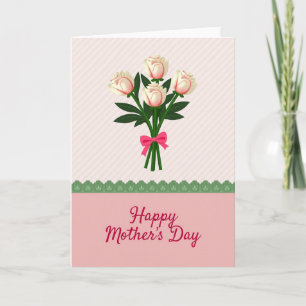 Pink Mothers Day Flowers Card