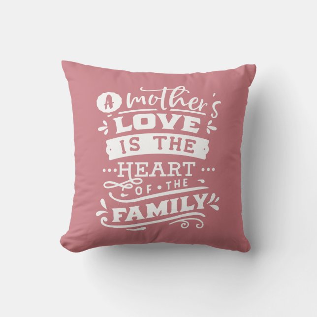 Pink Mother's Day Hand Lettered Quote Elegant Rose Cushion (Front)
