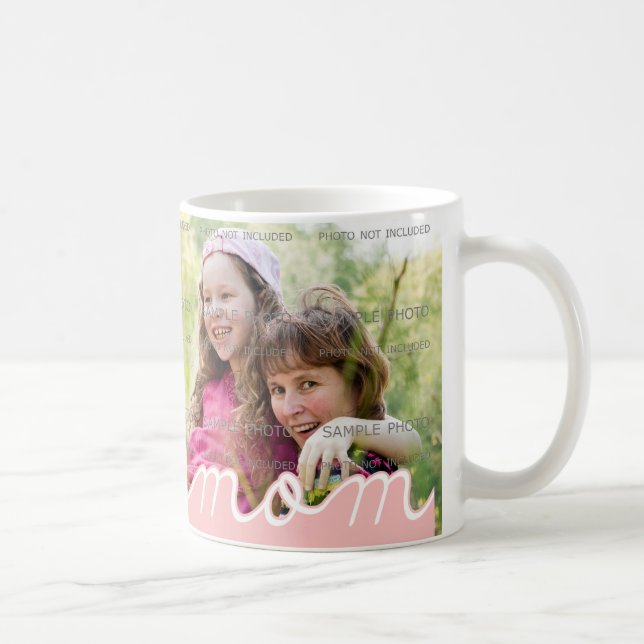 Pink Mother's Day Personalised  Mugs with Photo (Right)