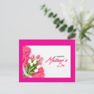 Pink Mother's Day Tulips Holiday Postcard