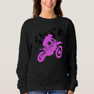 Pink Motocross Dirtbike Mountain Racing Rider Jump Sweatshirt