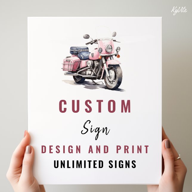 Pink Motorbike Birthday Custom Sign  (Creator Uploaded)