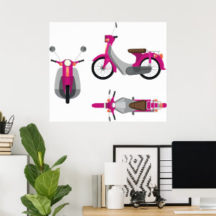 Pink Motorbike Poster