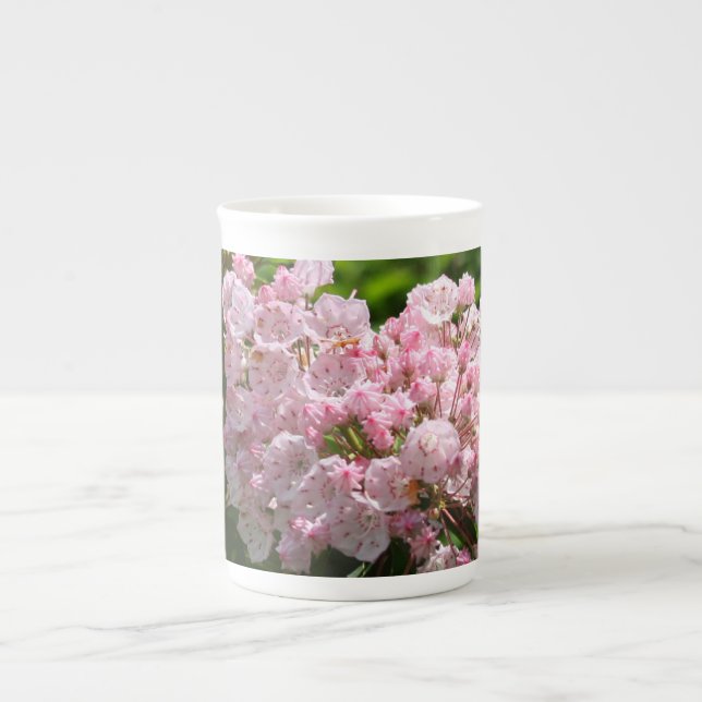 Pink Mountain Laurel Bone China Mug (Front)