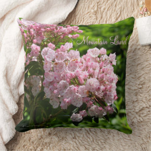 Pink Mountain Laurel Flowers Cushion