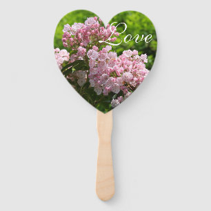 Pink Mountain Laurel Wedding Paddle Fan