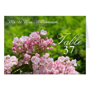 Pink Mountain Laurel Wedding Table Tent Cards
