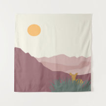 Pink mountains boho scenery