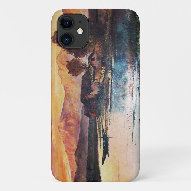 PINK MOUNTAINS LAKE ALPINE SUNSET LANDSCAPE Case-Mate iPhone CASE (Back)