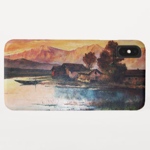 PINK MOUNTAINS LAKE ALPINE SUNSET LANDSCAPE iPhone XS MAX CASE