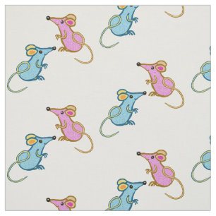 Pink mouse, blue mouse fabric