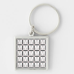 Pink Mouse Seamless Pattern Design - Cute Decor Key Ring