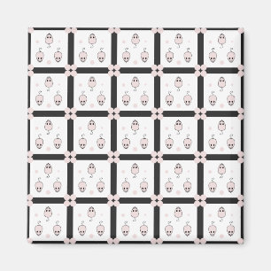 Pink Mouse Seamless Pattern Design - Cute Decor Magnet