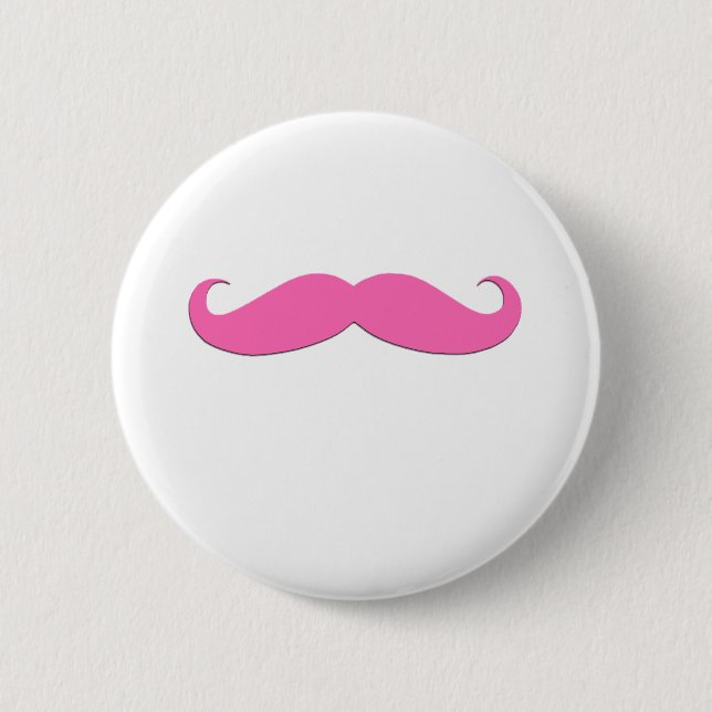 Pink Moustache Humour Create Your Own 6 Cm Round Badge (Front)