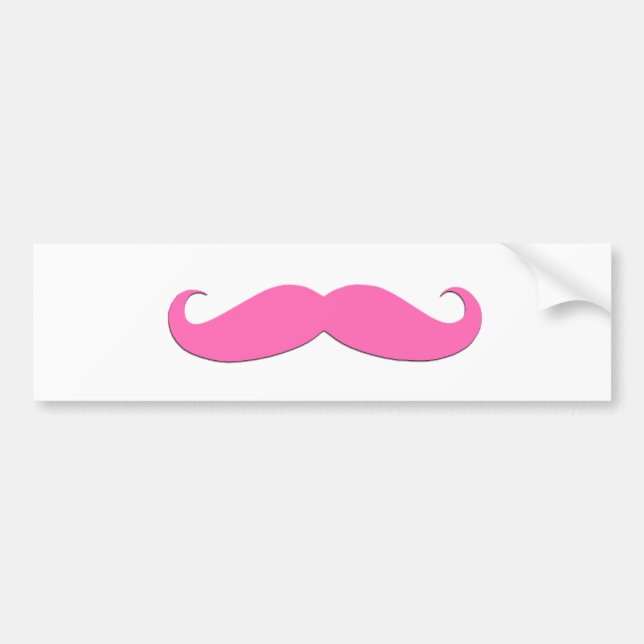 Pink Moustache Humour Create Your Own Bumper Sticker (Front)