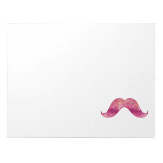 Pink Moustache Tie Dye Watercolor Moustaches Desig Notepad