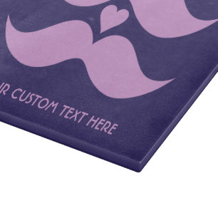 Pink Moustaches custom cutting board