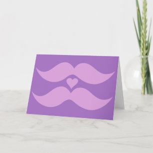Pink Moustaches custom greeting cards