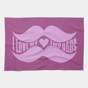 Pink Moustaches custom hand towel