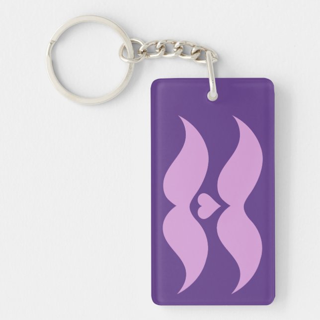 Pink Moustaches custom key chain (Front)